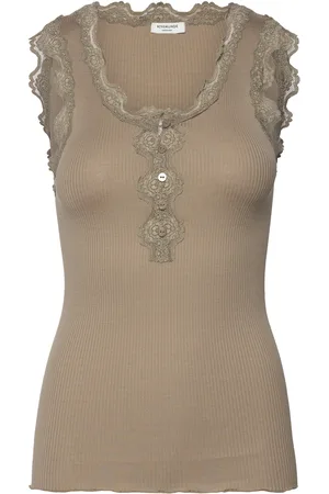 Rosemunde Rwbeatha Sl U- Neck Lace Button Top Brown