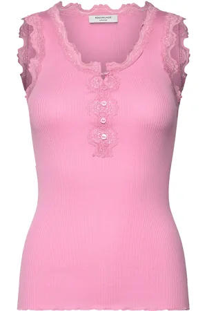 Rosemunde Rwbeatha Sl U- Neck Lace Button Top Pink