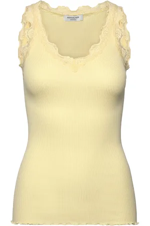 Rosemunde Rwbeatha Sl V-Neck Lace Top Yellow