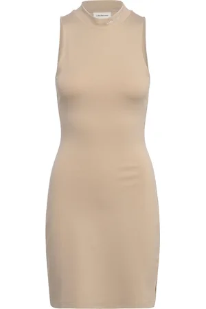 Calvin Klein Logo Milano Dress Beige