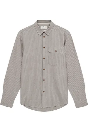 Anerkjendt Akkonrad Stripe Oxford Shirt Grey
