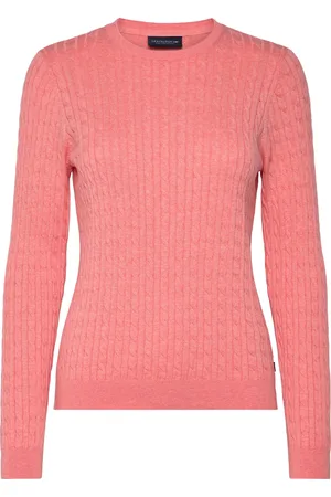 Lexington Organic Cotton Cable Knitted Sweater Coral