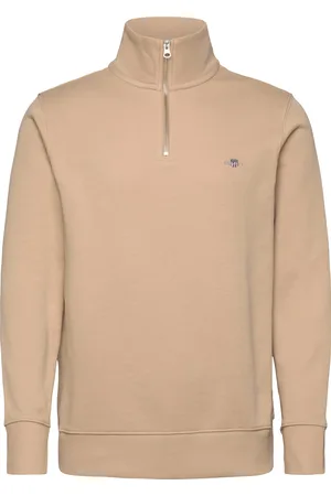 GANT Reg Shield Half Zip Sweat Beige