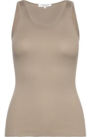 Rosemunde Rwbeatha Sl U-Neck Top Khaki