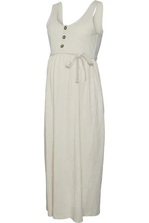 Mama;licious Mlevi Lia Sl Jrs Ankle Dress 2F Noos Cream