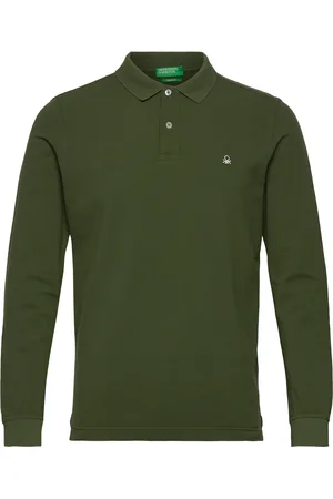 Benetton L/S Polo Shirt Khaki