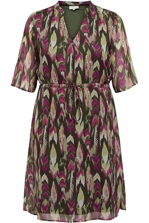 ONLY Caraugustina Life 3/4 V-Neck Knee Dress Burgundy