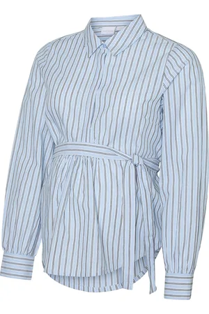 Mama;licious Mlleticia Lia L/S Wo Stripe Shirt 2F Blue