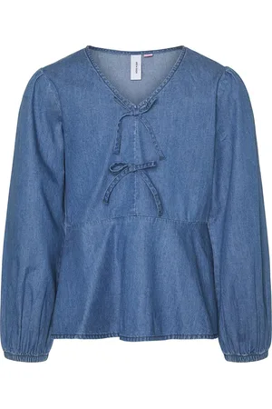 VERO MODA Vmdemi Ls Top Wvn Girl Blue