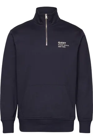 GANT Small Graphic Half Zip Sweat Navy