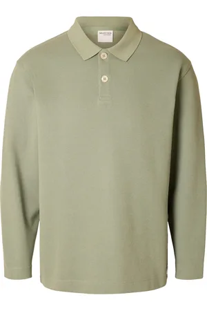 SELECTED Slhrelaxwayne Ls Polo Sweat Khaki