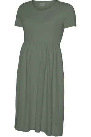 Mama;licious Mlmia Ss Jrs Abk Skater Dress Noos Green