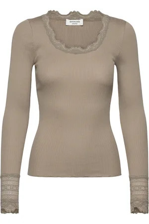 Rosemunde Rwbenita Ls O-Neck Lace T-Shirt Khaki