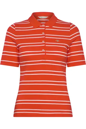 GANT Slim Stripe Shield Ss Pique Polo Red