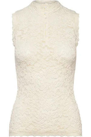 Rosemunde Full Lace Top W/ Buttons Cream
