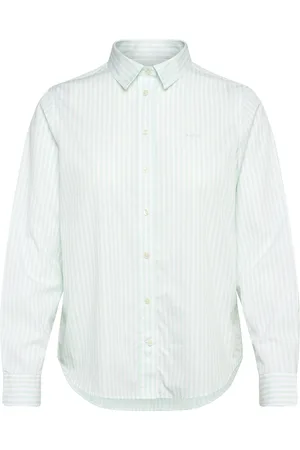 GANT Reg Poplin Striped Shirt Green