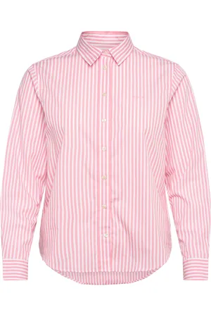 GANT Reg Poplin Striped Shirt Pink