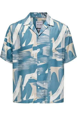 Only & Sons Onsdash Life Reg Dig Aop Ss Resort Shirt Blue