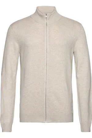 Lindbergh Melange Zip Cardigan Knit Cream