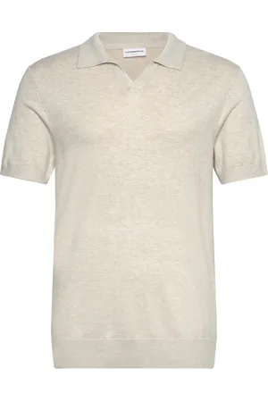 Lindbergh Ecovero S/S V-Neck Polo Cream