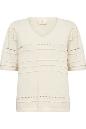 Cream Crpoppi Knit Blouse