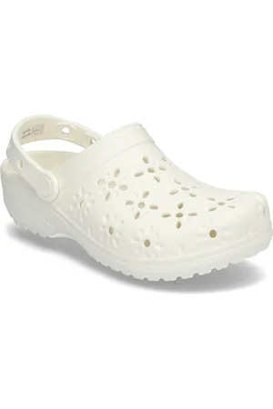 Crocs Classic Floral Cut Out Clog White