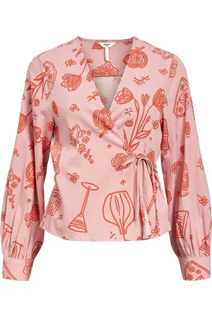 Object Objsage Re L/S Wrap Top 137 Pink
