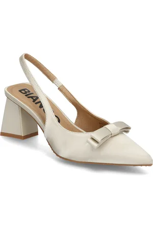 Bianco Biamaralyn Bow Slingback Satin Beige