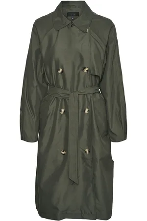 VERO MODA Vmdoreensoffy Long Trenchcoat Ent Khaki