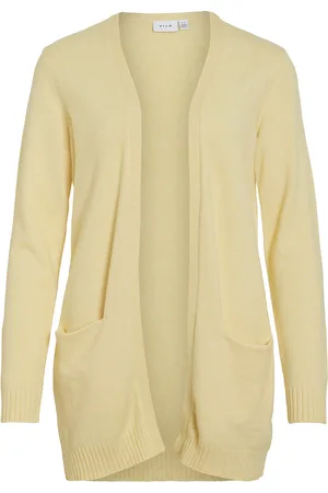VILA Viril Open L/S Knit Cardigan Yellow