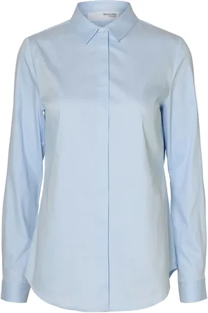 SELECTED Slfromie Ls Fitted Shirt Noos Blue