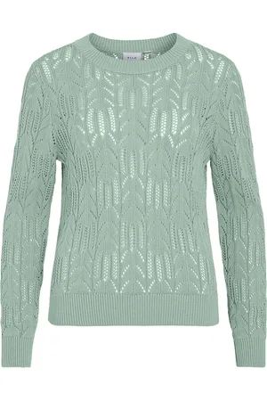 VILA Vicotti O-Neck L/S Knit Top Green
