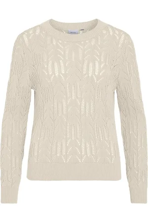 VILA Vicotti O-Neck L/S Knit Top White