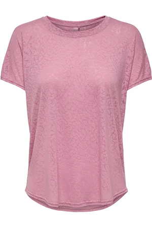 ONLY Onpaub-Bia On Ss Bat Curved Bn Tee Pink