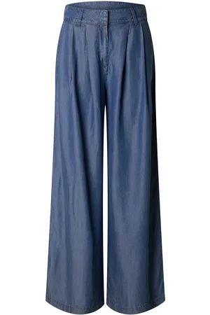 SELECTED Slfjanna Hw Pleated Chambray Pant B Blue