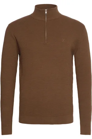 Clean Cut Oscar Half-Zip Knit Brown