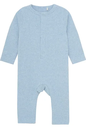 FIXONI Romper Ls Mélange Rib Blue