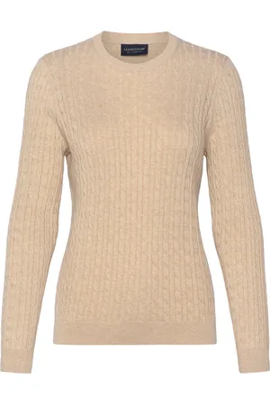 Lexington Organic Cotton Cable Knitted Sweater Beige