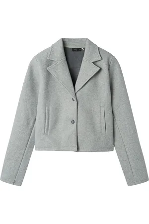 LMTD Nlflove Ls Short Trench Coat Grey