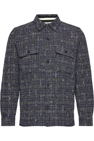 Anerkjendt Akoscar Boucle Overshirt Navy