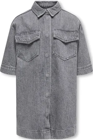 ONLY Kogsophie S/S Over Dnm Dress Azg Grey