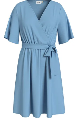 VILA Vijosa 2/4 Wrap Dress Blue
