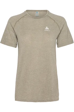Odlo W T-Shirt Crew Neck S/S Essential Seamless Khaki