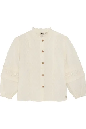 Daily7 Shirt Longsleeve Ruffle Cream