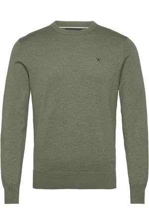Hackett Cotton Silk Crew Green