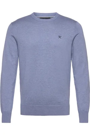 Hackett Cotton Silk Crew Blue
