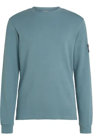 Calvin Klein Badge Waffle Ls Tee Blue