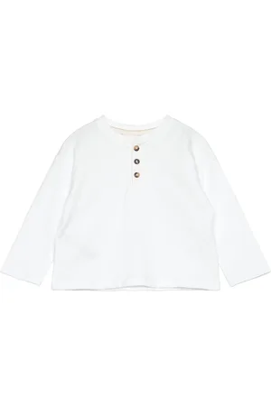 MANGO Long Sleeve Cotton T-Shirt White