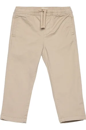 MANGO Cotton Jogger-Style Trousers Beige