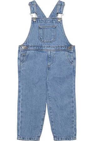 MANGO Long Denim Overalls With Pocket Blue